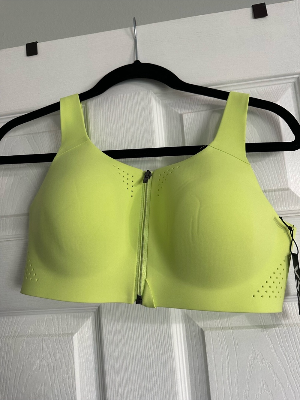 VSX Neon Yellow green Front-Zip Sports Bra